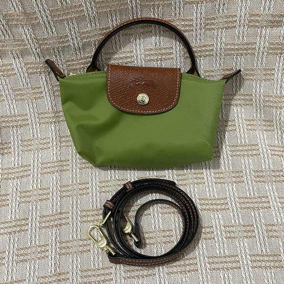 Longchamp Green Canvas Mini Tote Bag for Women - Picture 1 of 6